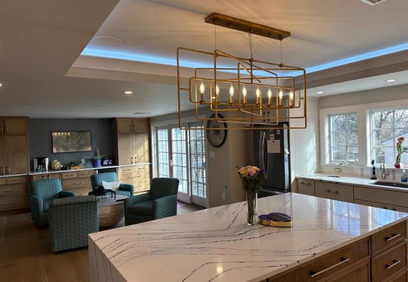 Custom Kitchen Chandelier Installation
